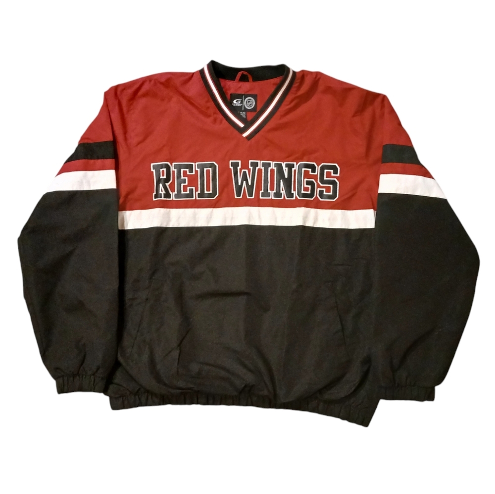 Vintage Detroit Redwings Bold Logo Windbreaker Jacket (XL)